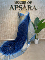 Royal Blue Kota Crepe Fusion Saree 203