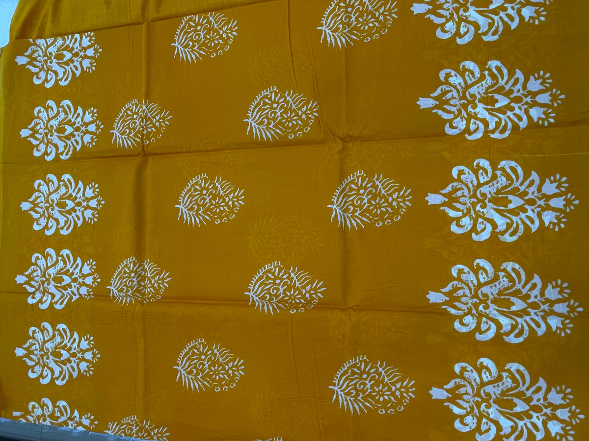 Yellow Pure Cotton Handblom Saree