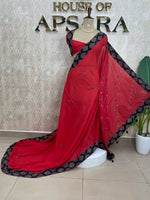 Red Patchwork saree 317