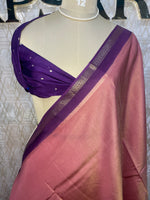 Baby Pink n Purple Tussur Saree 36