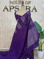 Purple Banarasi Tussar Georgette Saree 307