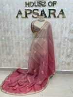 Brown n Pink Raw Silk Saree 51