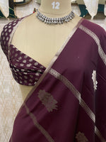 Maroon Soft Silk Stripes Saree 48