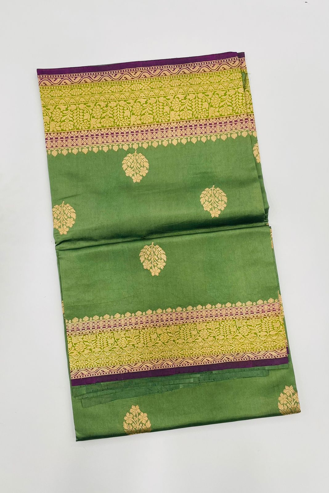 Green Pure Katan Designer saree 02