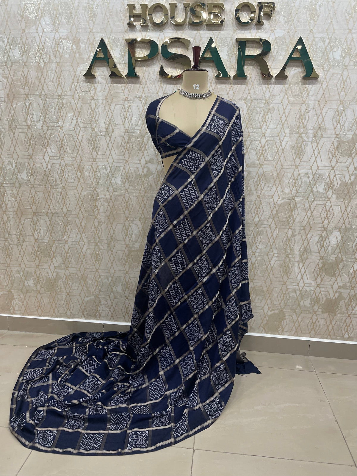 Navy Blue Assam Silk Saree 23