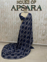Navy Blue Assam Silk Saree 23