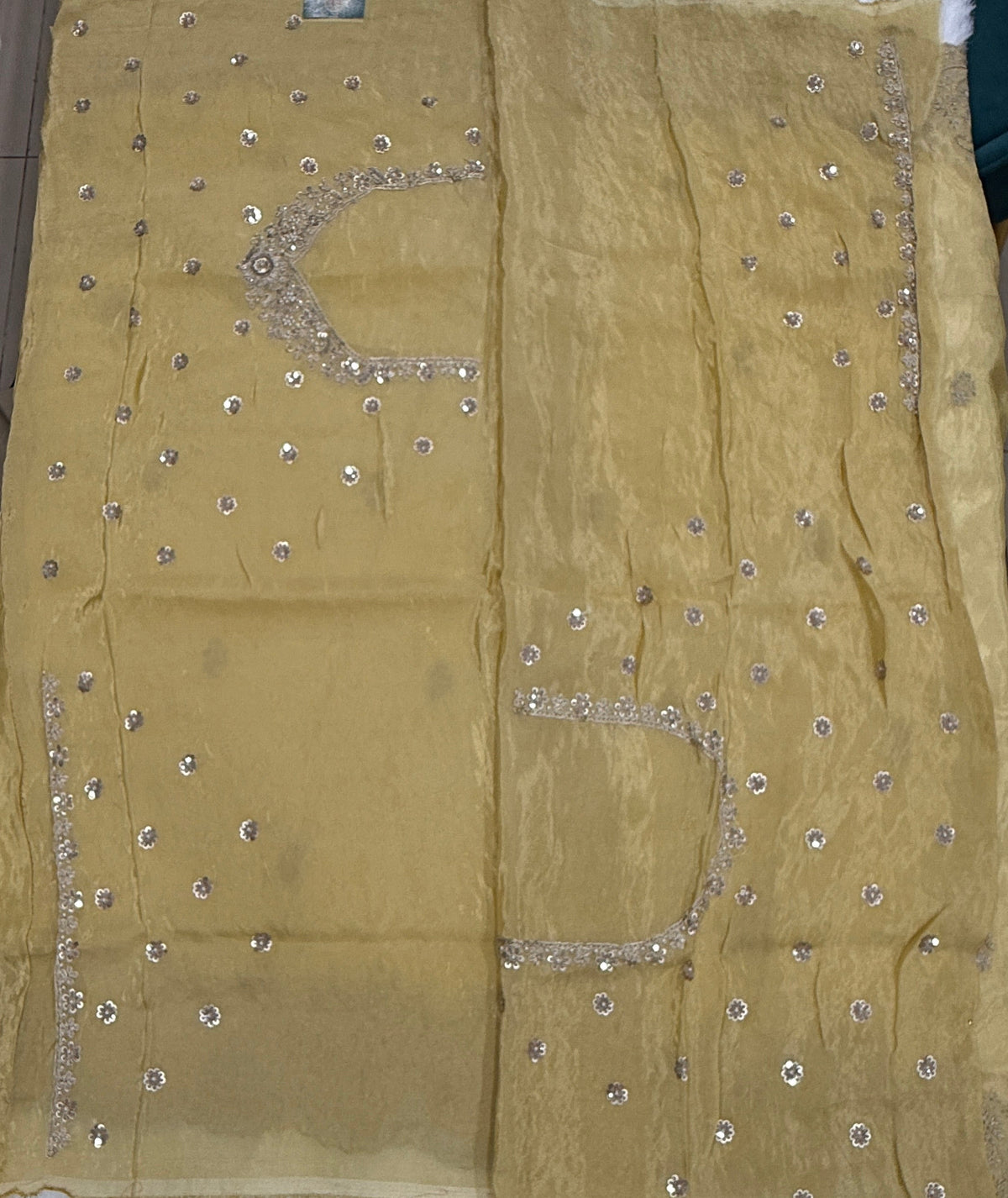 Yellow Shimmer Designer Saree