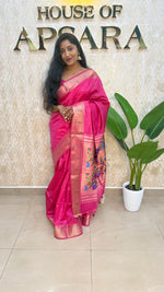 Pink Raw Silk Paithani Work Saree 71