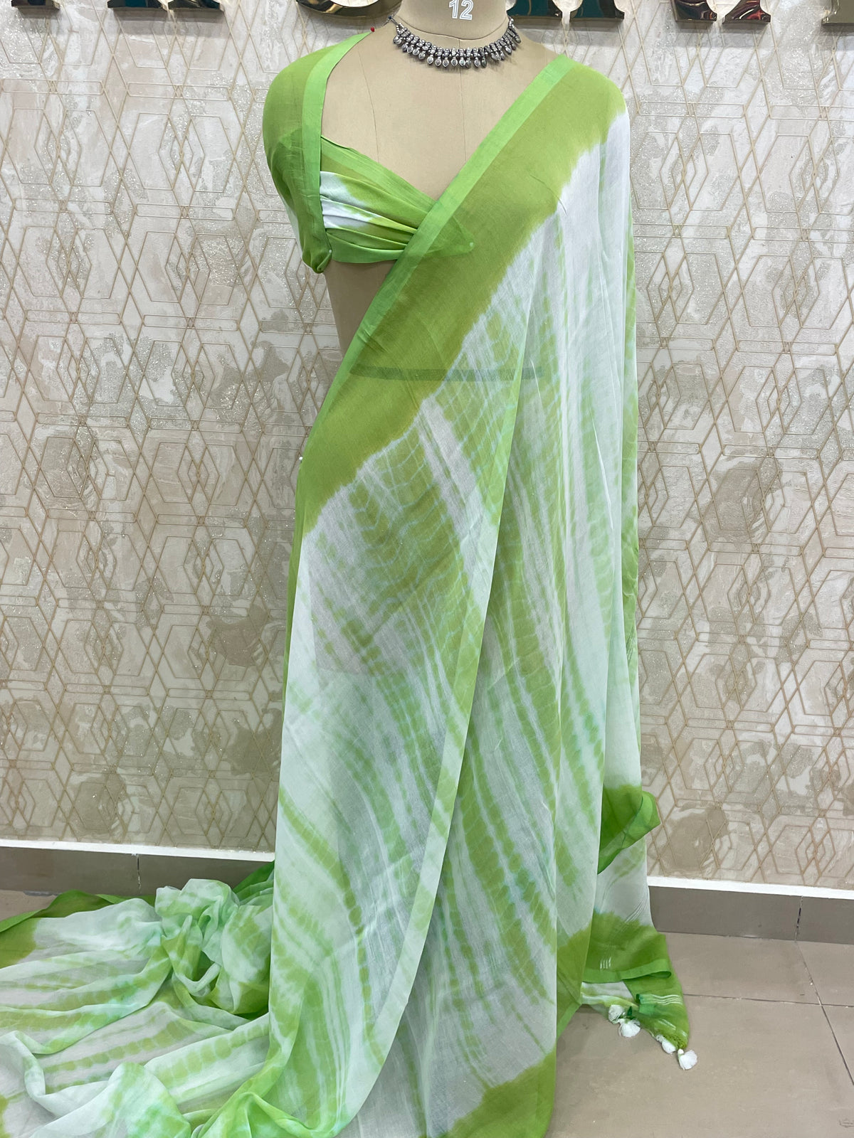 Green Soft Cotton Handloom Saree 50