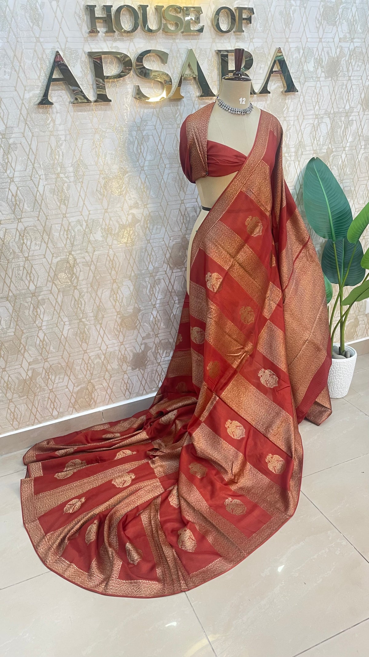 Orange Banarasi Tussur Saree 102