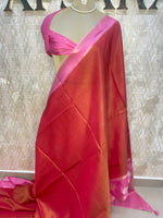 Red n Pink Tussur Saree 36