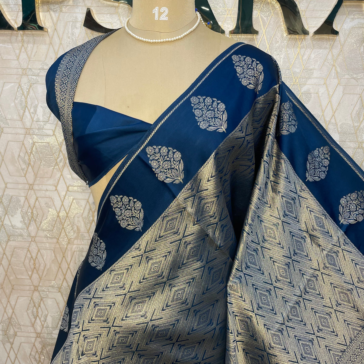 Blue Banarasi tissue Saree 322