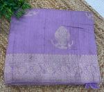 Lavender Tussur Crepe Zari Work Saree 21