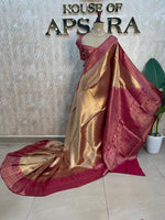 Pink n Gold Tissue Designer Saree 314