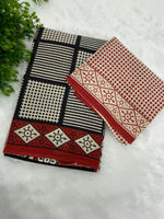 Black Pure Cotton Handblom Saree