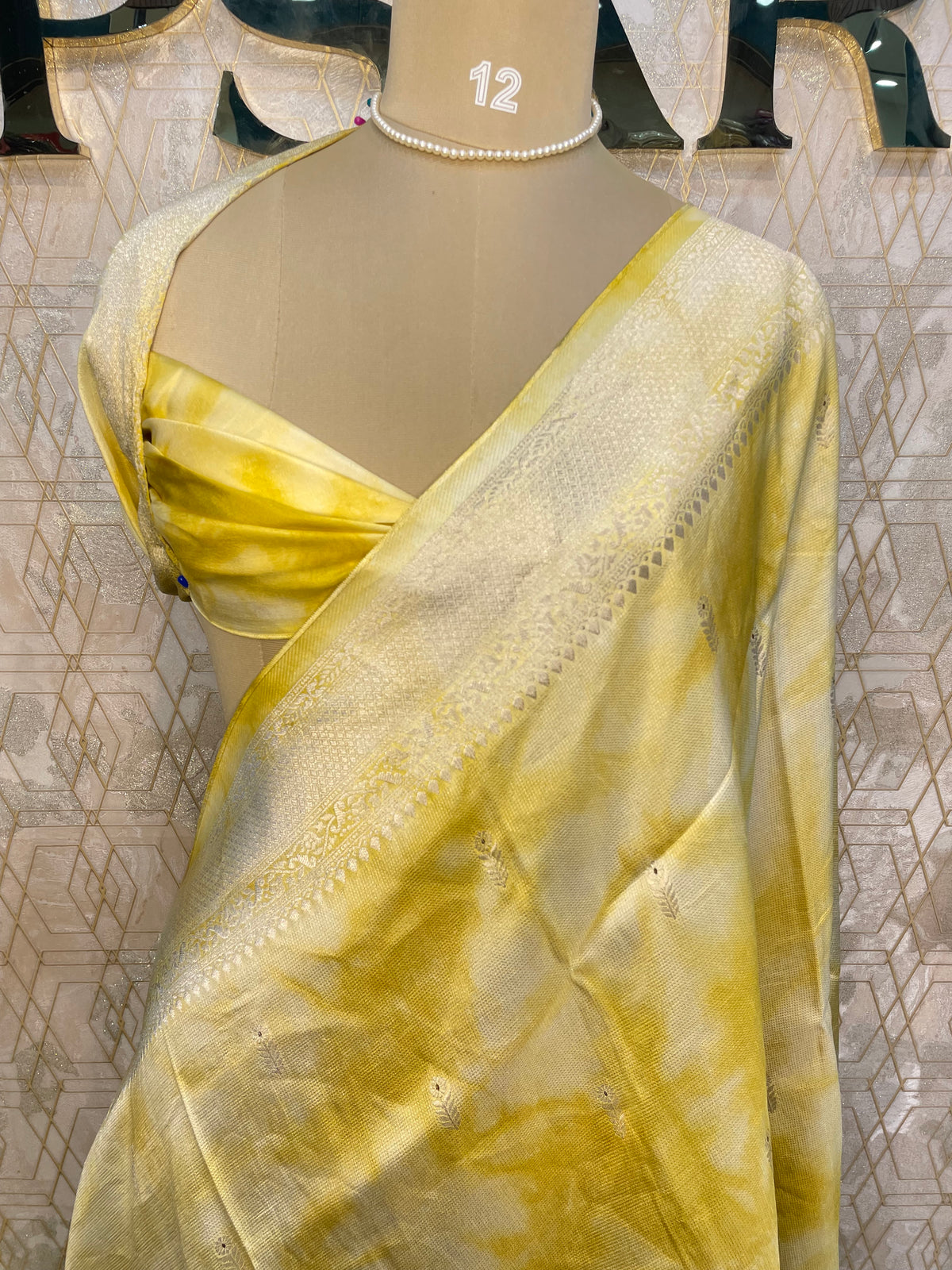 Yellow Banarasi Soft Crush Tissue Saree 68