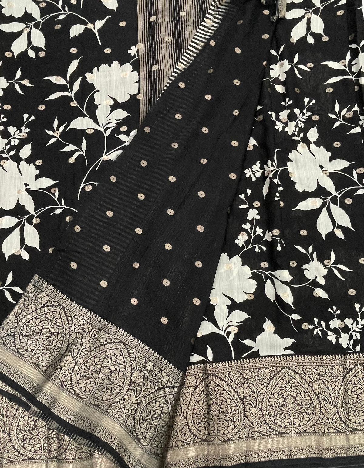 Black Assam Silk Saree 23