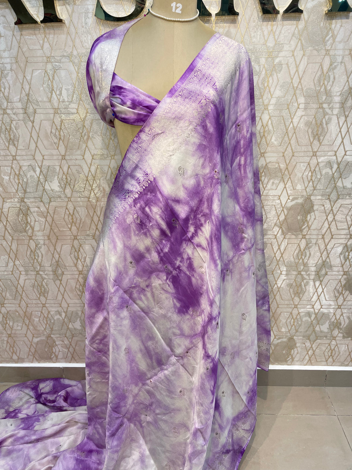 Purple Banarasi Soft Crush Tissue Saree 68