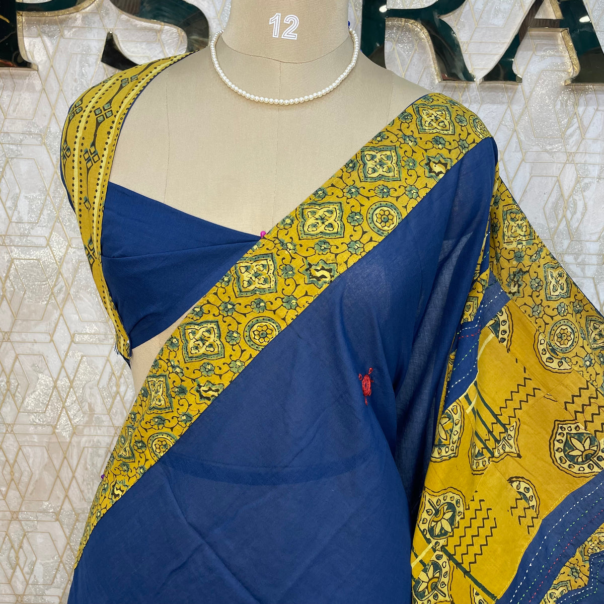 Blue Patchwork saree 317