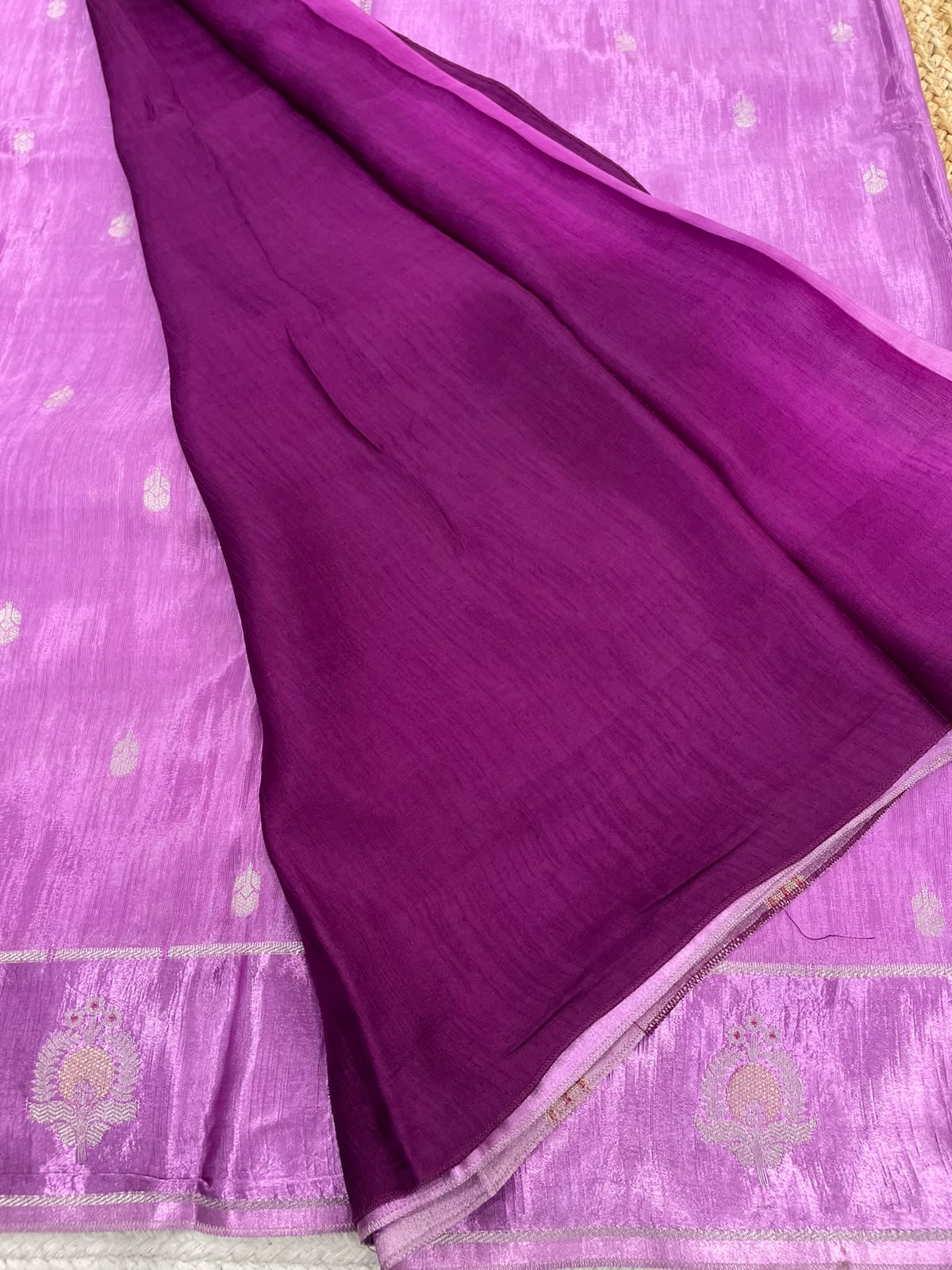Pink Matka Silk with Satin Border Saree 14