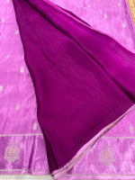 Pink Matka Silk with Satin Border Saree 14