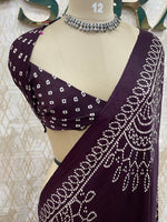 Dark Brown Bandhini Semi Modal Silk Saree 42