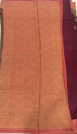 Wine n Peach Semi Silk Saree 25