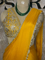 Yellow Handwork Stitched Blouse Read To Ware Saree 55