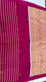 Rani Pink Pure Kora Designer saree 02