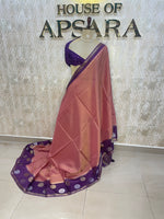Baby Pink n Purple Tussur Saree 36