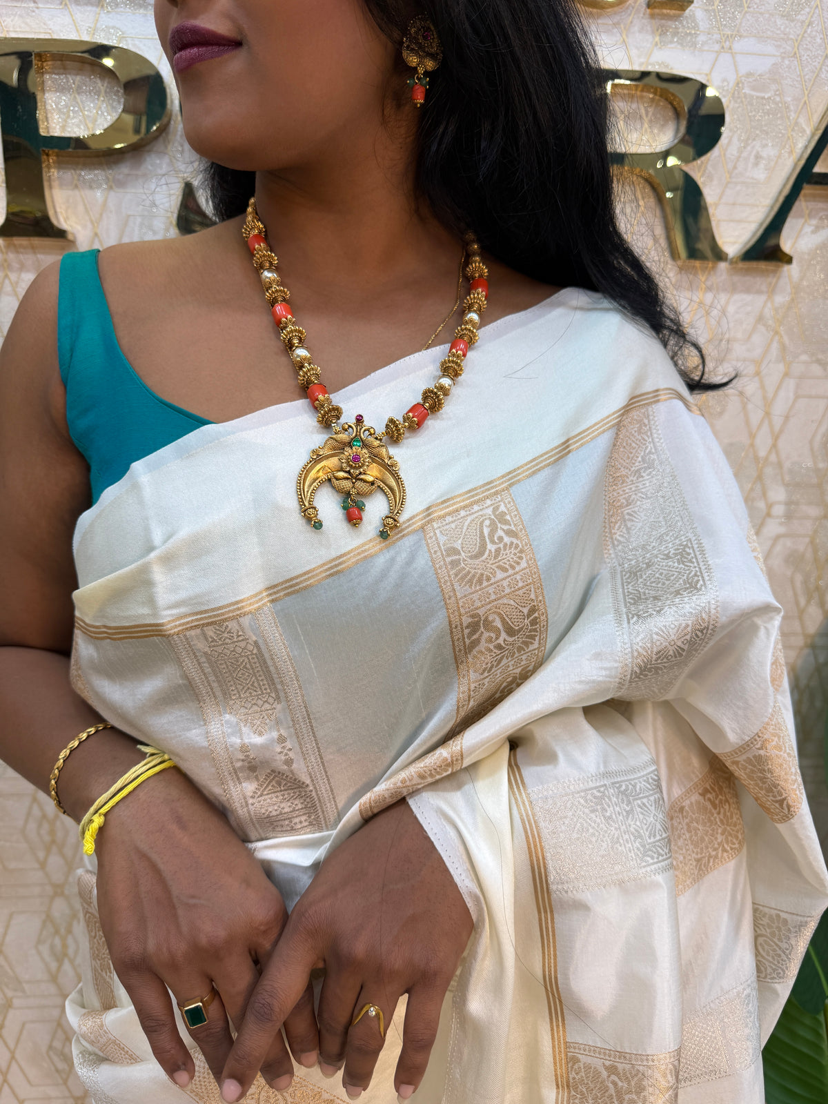 Cream Soft Silk Banarasi Saree 108