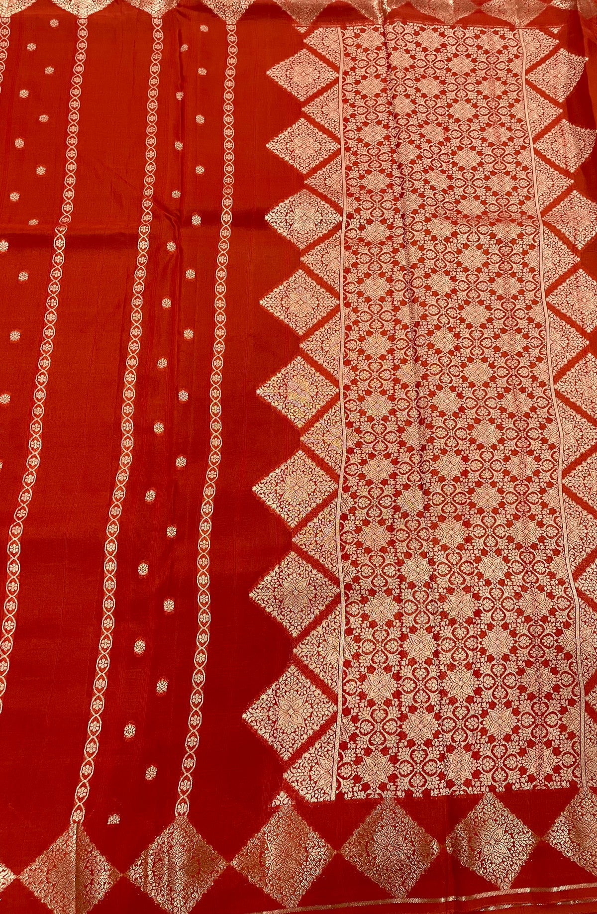Orange Tussur Saree 36