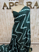 Bottle Green Pure Modal Silk Shibori Print Saree 05