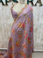 Lilac Dola Crepe Silk Saree 25