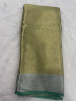 Gold n Green Pure Tissue Brocade Saree 11