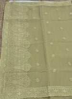 Pastel Gold Soft Tissue Embroidery Saree 17