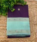 Wine n Sky Blue Semi Silk Saree 42