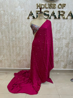 Pink Pure Modal Silk Bandhini With Mirror Saree 05