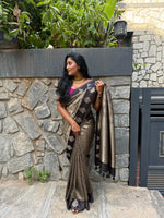 Black Banarasi tissue Saree 322