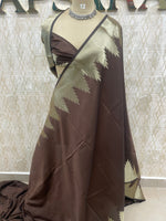 Brown Soft Silk Stripes Saree 48