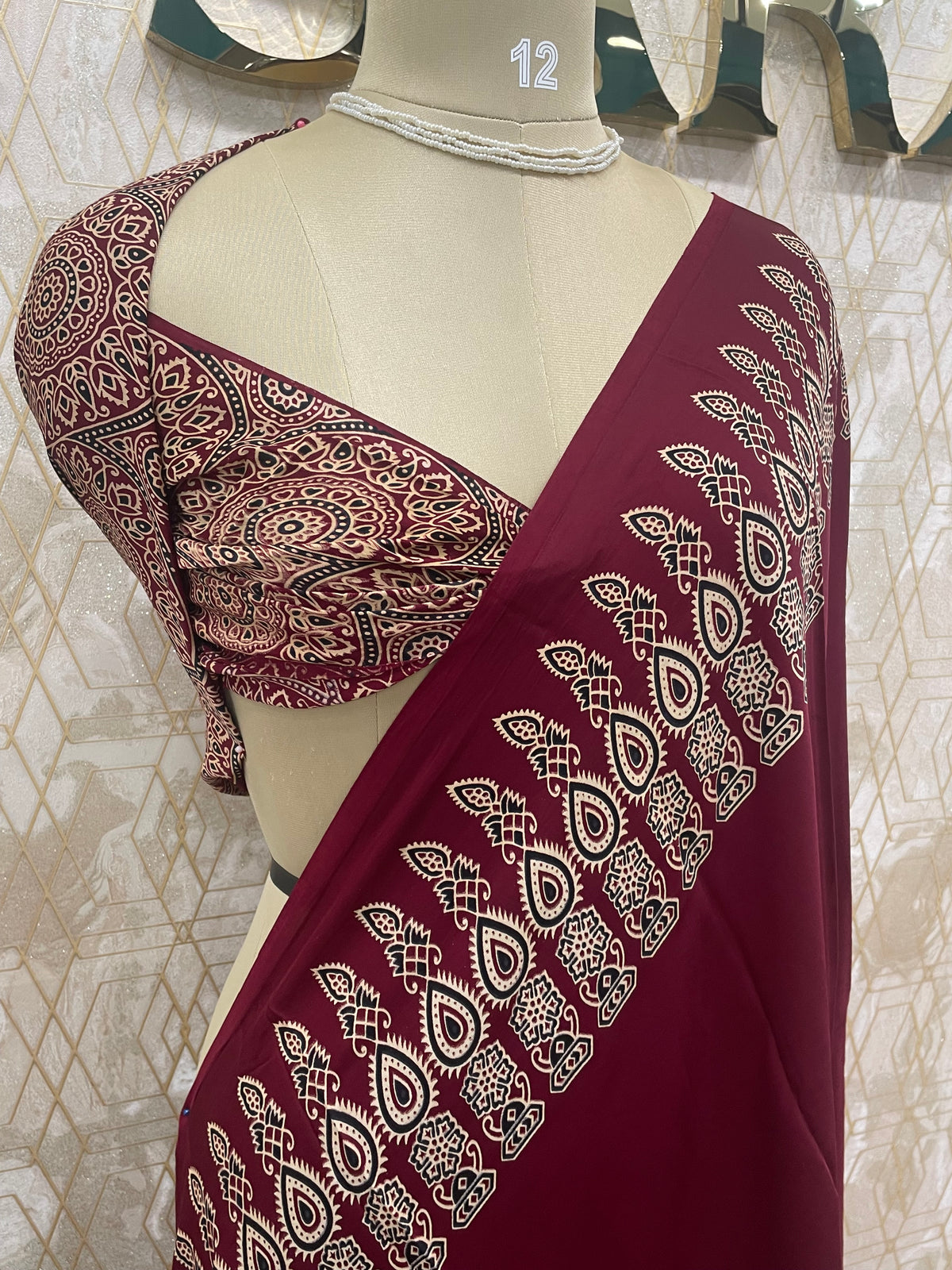 Maroon Semi Modal Saree 42