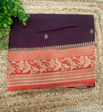 Brown n Orange Semi Silk Saree 25