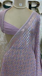 Lilac Handwork Designer Partyware Saree 98