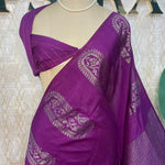 Wine Banarasi Tussar Georgette Saree 307