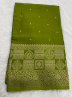 Green Satin Mashru Silk Saree 07