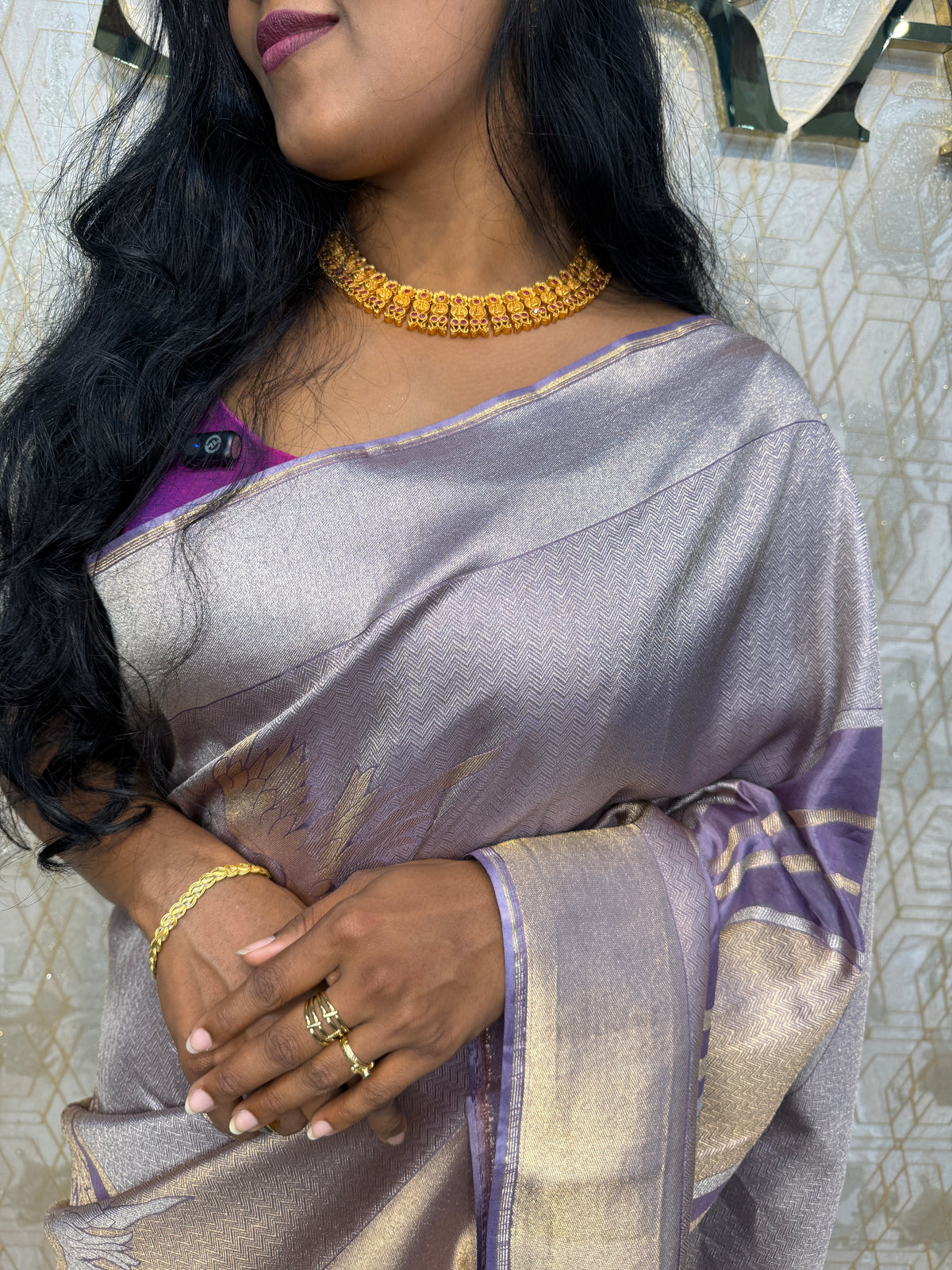 Lilac Banarasi Soft Tissue Saree 30