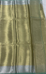 Gold n Green Pure Tissue Brocade Saree 11