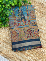 Blue Position Print Mangalgiri Cotton Silk Saree 13