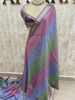 Blue Bombay Crepe Silk Saree 47