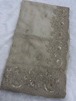 Cream Shimmer Designer Saree